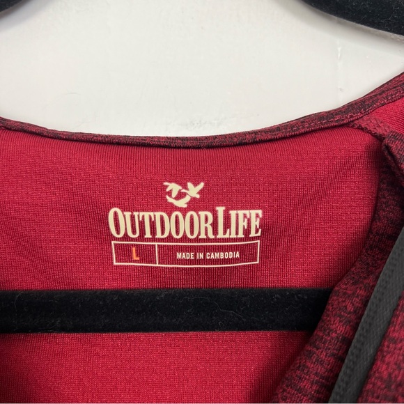 Outdoor Life Red Zip Up Jacket Active Hooded Men's Large - Picture 2 of 3
